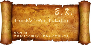 Brendörfer Katalin névjegykártya